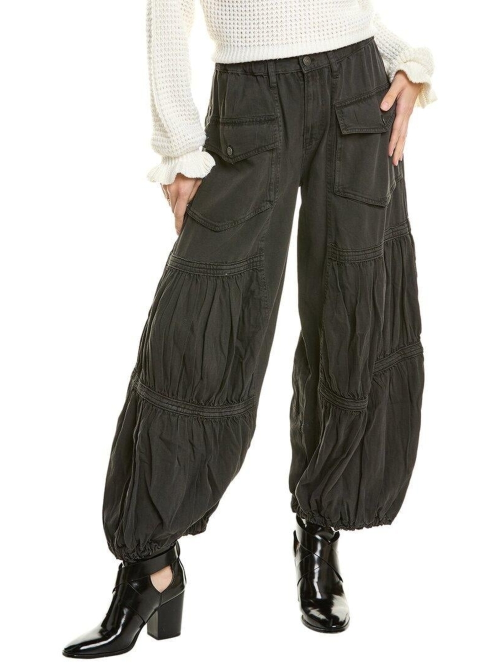 We The Free Last Word Parachute Pants Medium Washed Black